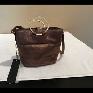 Halston Heritage Metallic Leather Cross Body Bag